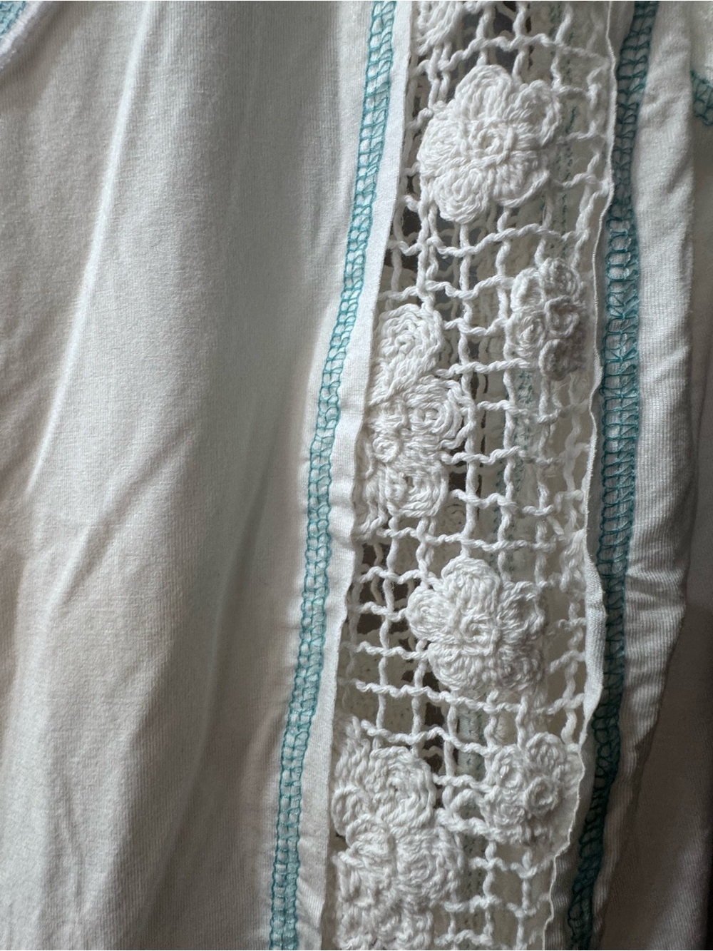 POL White Crochet Lace Aqua Stitch Boho Top Small - Picture 4 of 10